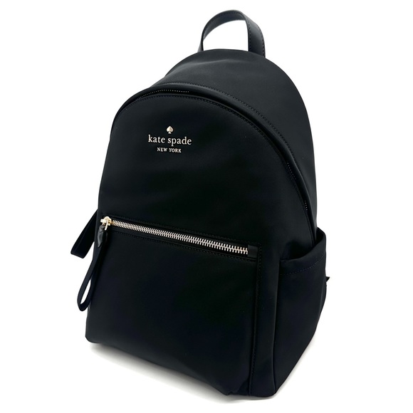 kate spade Handbags - Kate Spade Chelsea Nylon Medium Backpack Black/Gold (NWT)